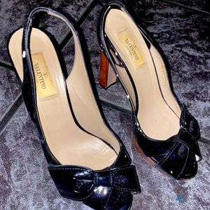 Valentino open toe bow wedge heels-free shipping!